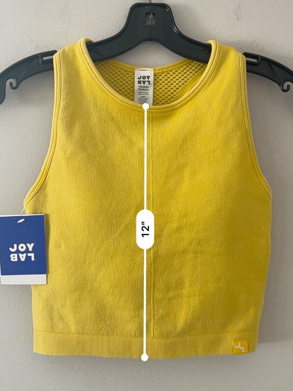 JoyLab Bright Yellow Ribbed Athletic Tank Women’s Size Medium (NWT) - Picture 7 of 8